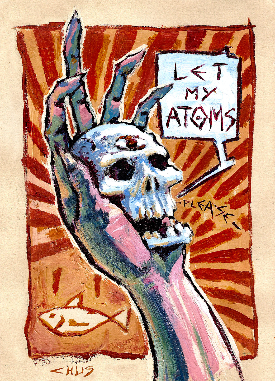 Let my atoms: acrylic on paper