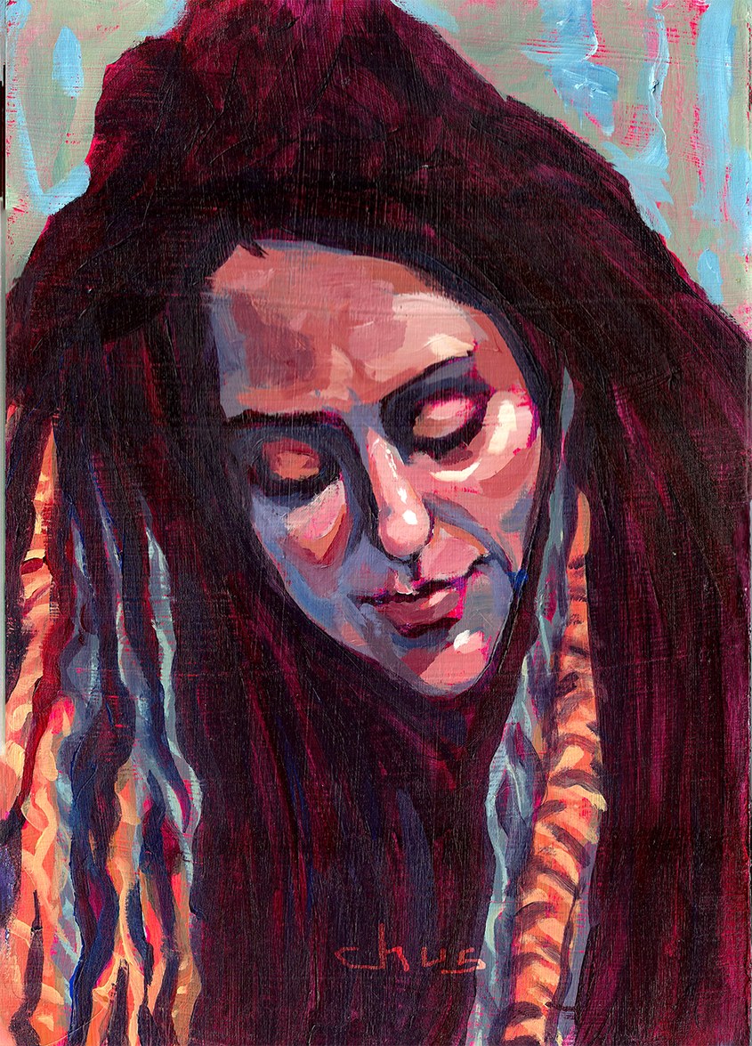 Mihaela's portrait: acrylic on paper